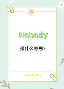 ​每日英语 | nobody什么意思？