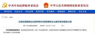 ​陈文山被双开，与私营企业主沆瀣一气，与下属勾肩搭背