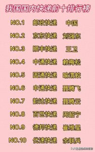 ​我国国内快递前十排行榜，涨知识了，收藏起来看看吧