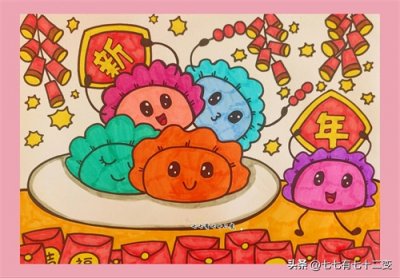 ​新年主题儿童画－迎新年贺新春，简单易学又漂亮，可收藏备用