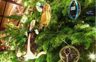 ​世界上最贵的圣诞树（上面有一颗相当昂贵的24k金镶嵌的鸸鹋蛋）